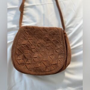 Pre-Owned brown Suede adjustable strap purse